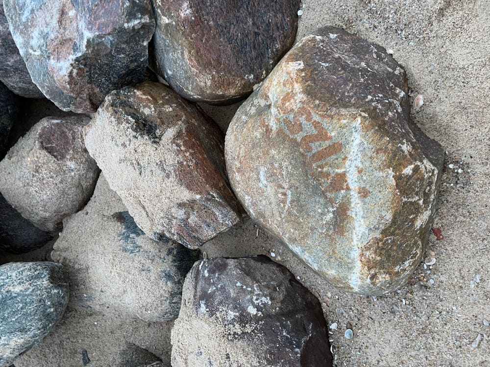 204 Bild - Findlinge aus einer Holzbuhne bei der „Himmelsleiter“